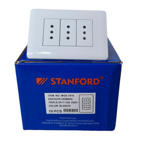 10x Tomacorriente Enchufe Triple Blanco 10a 250v SEC