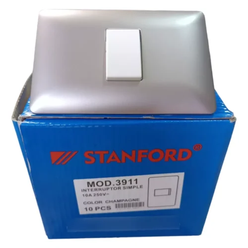 10x Interruptor Simple Champagne 10a 250v SEC