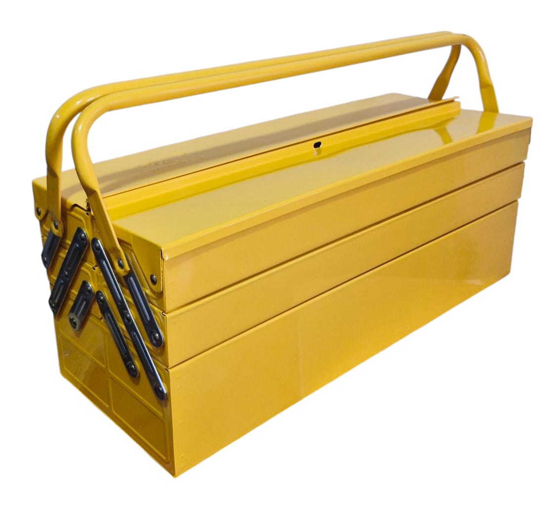 Caja Herramienta Articulada Metálica AMARILLA