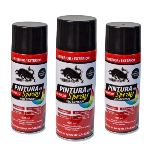 oack 3 Pintura Spray Toro Negro color Negro Mate