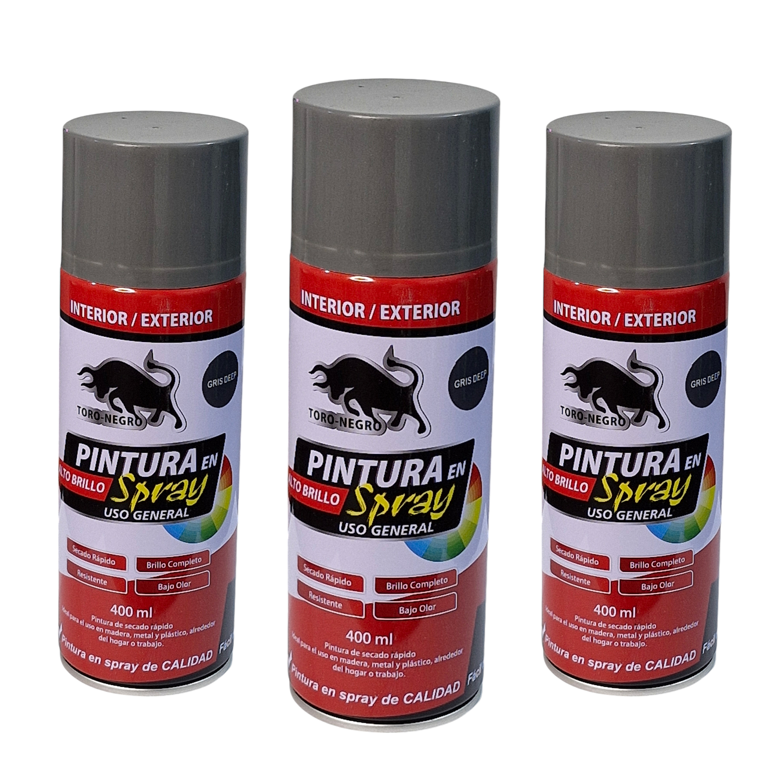 3 Pack Spray GRIS DEEP 400ml