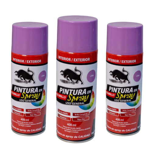 3 Pack Pintura Spray Lila Toro Negro