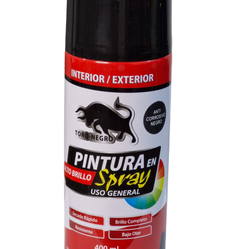 Pintura Spray Toro Negro color Negro Mate y Brillante Pintura Spray Toro Negro color Negro Mate y Brillante