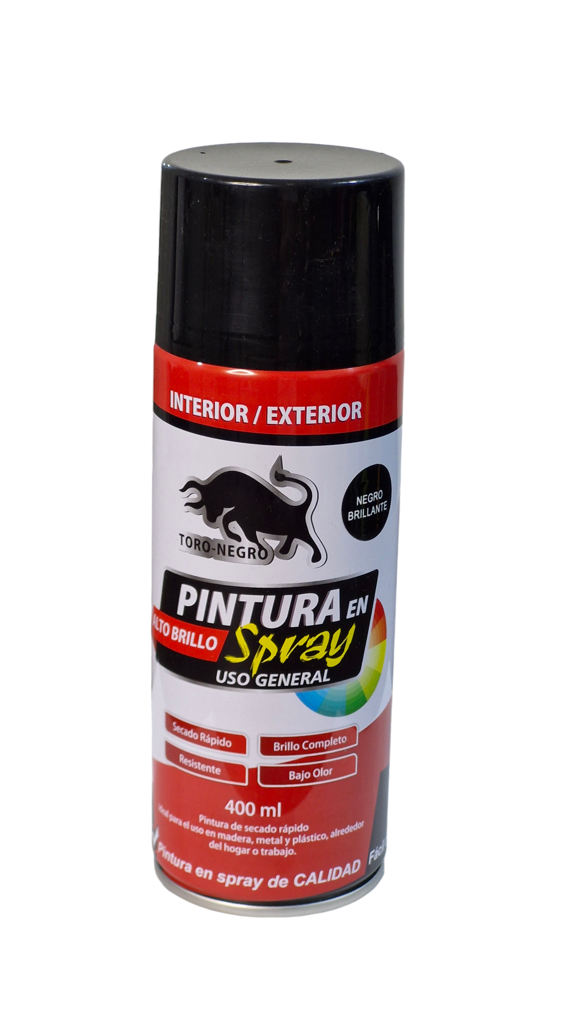 lata Pintura Spray Toro Negro color Negro Mate
