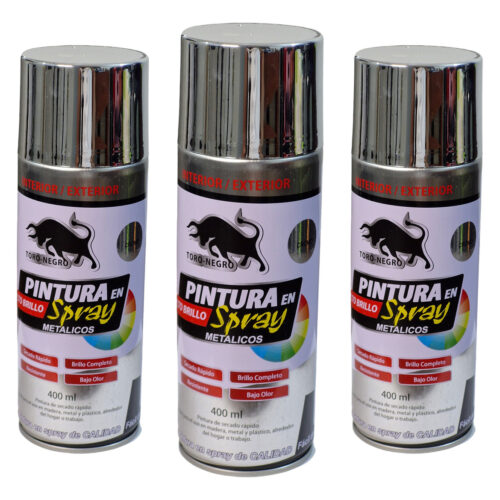 3 Pack Pintura En Spray CROMO 400ml