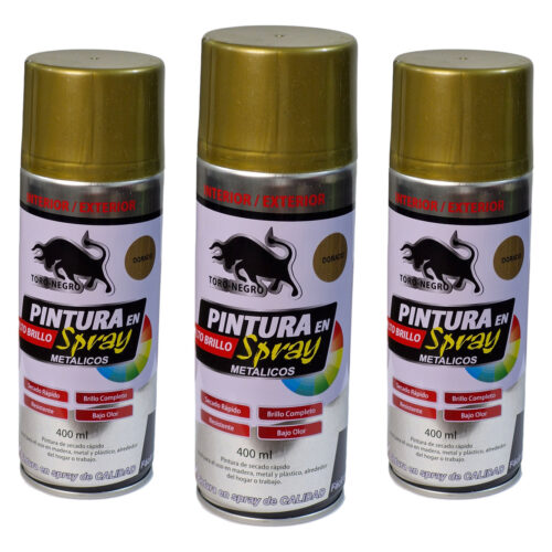 3 Pack Pintura En Spray DORADO 400ml