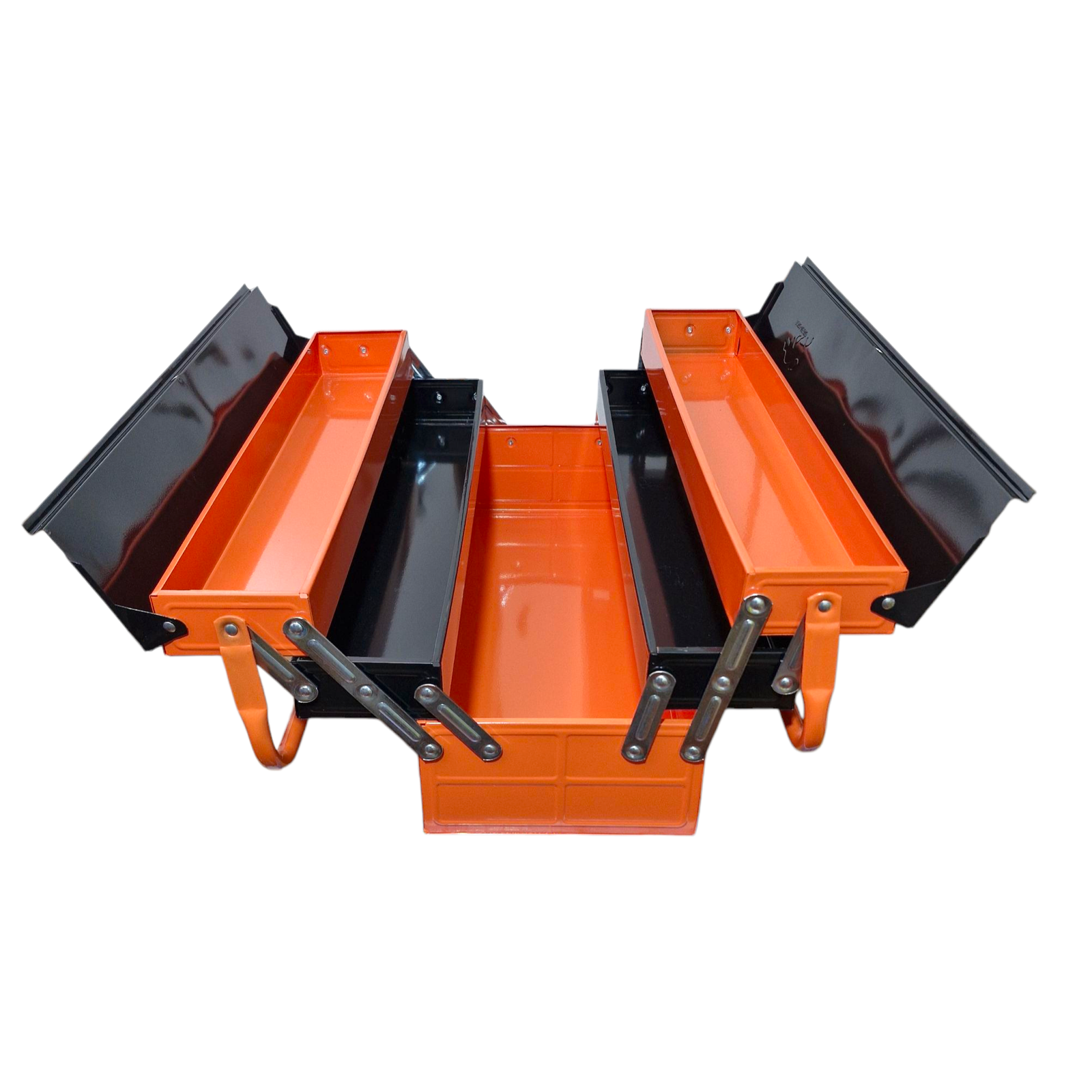 Organizador herramientas metalico articulado 5 compartimentos abierto