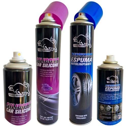 Pack Renovador Neumáticos y Silicona 480cc limpieza auto