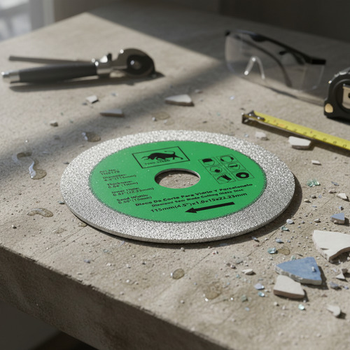 Disco Diamantado De Corte Vidrio Y Porcelanato 115mm 4 1/2 Verde - Imagen 3