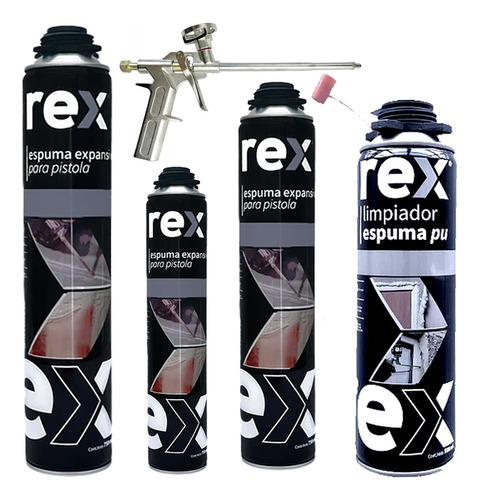 Pack 3 Espuma Expansiva + Pistola + Limpiador Para Pistola Beige