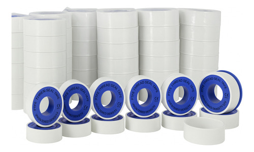 50 Cinta Teflón Para Agua Griferia Tubos 1/2 Pulgada