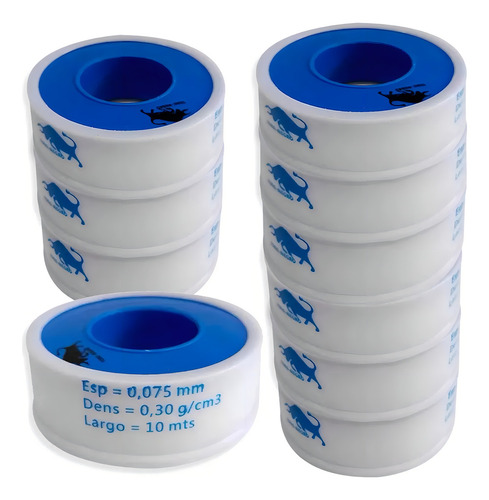 Pack 10 Cinta Teflon Para Griferia Agua 1/2 X 10m (100mts)