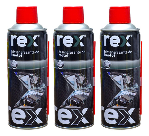 3 Pack Spray Desengrasante Motores 450 Ml Rex