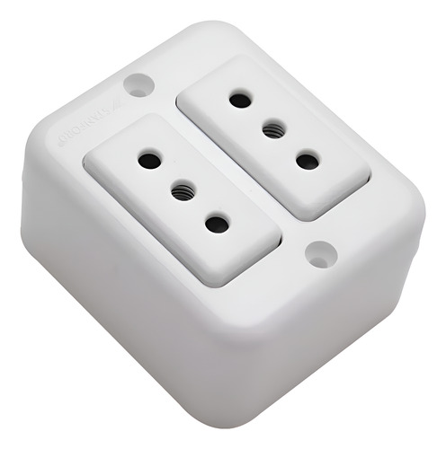 Casquete Sobrepuesto Enchufe Hembra Doble 10a Color Blanco
