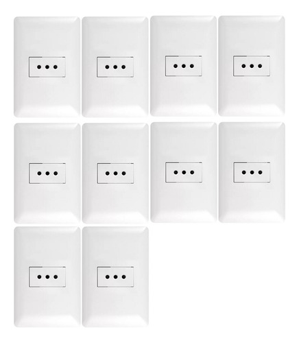 10 Unidades Enchufe Simple Tomacorriente Blanco Stanford Blanco