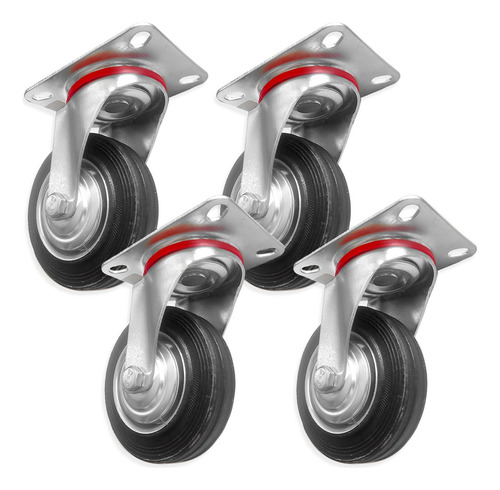4 Ruedas Giratorias 5 Pulgada Para Mueble Carrito Universal Ruedas Giratorias