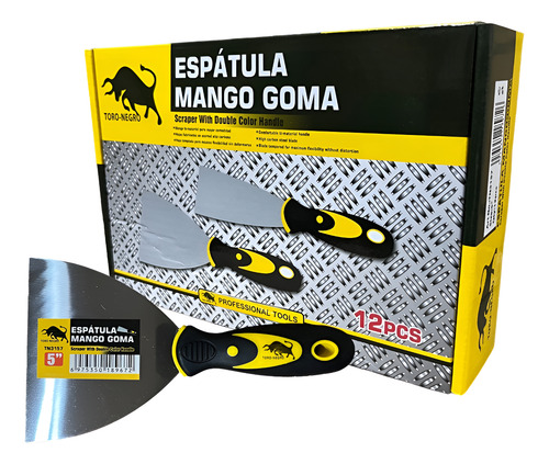 12 Uds Espatula Flexible Metal 5 Pulgadas Paleta Acero Inox