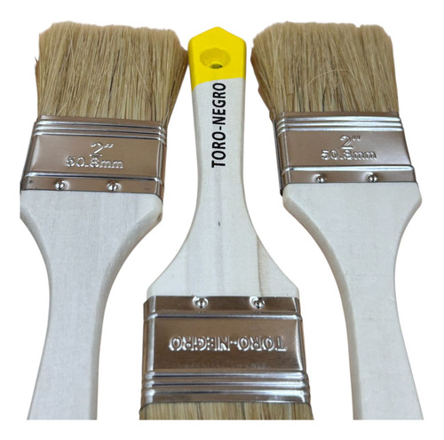 Brocha Para Pintar 2 Pulgada 50mm Mango Madera Beige - Imagen 3