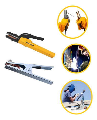 Pinza Porta Electrodo 300 Amp + Pinza Tierra Soldar 300 Amp