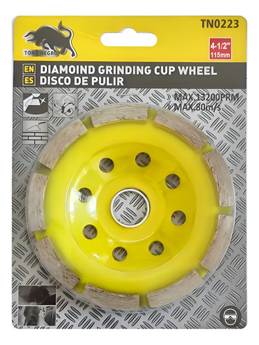 Disco Pulir Copa Diamantado 115mm 4 1/2 Pulgadas Plateado Plateado