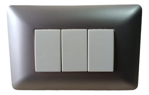Interruptor Luz Botón Triple Champagne Certificado Sec 10und 10 A 250v Champagnne - Imagen 3