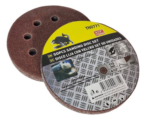 50 Disco Lija Pulir Madera 115mm Con Velcro Granos - Imagen 22