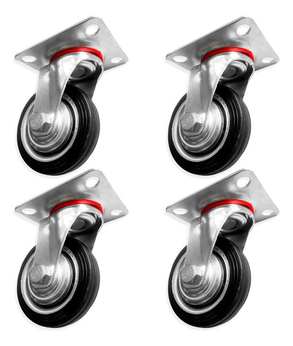 4 Ruedas Giratorias 3 Pulgada Para Mueble Carrito Rueda Gira Rueda Giratoria