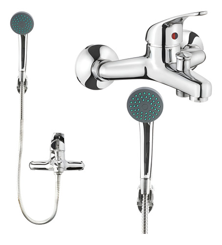 Llave Tina Ducha Monomando Cromada Mas Flexible Plateado