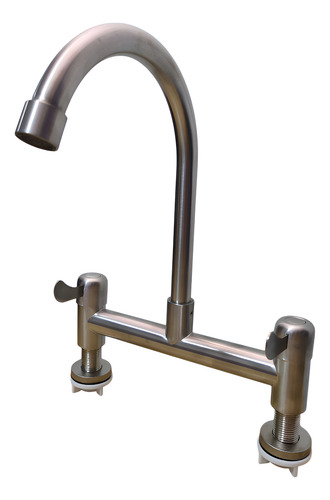 Llave Grifo Combinacion Para Lavaplatos Color Plateado Acabado Acero Inoxidable