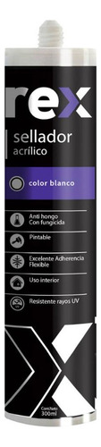 Silicona Pintable Rex Sellador Acrílico Antihongos Blanco Cartucho 300 Ml Uso General Juntas Ventanas Puertas Interiores Exteriores - Imagen 5