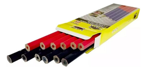 60 Unidades Lápiz Carpintero Bicolor Madera Albañil - Imagen 3