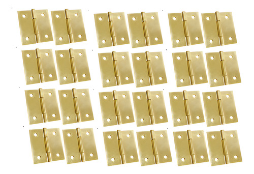 Pack 24 Bisagra Dorada Acero 3 Pulgadas Herraje Muebles
