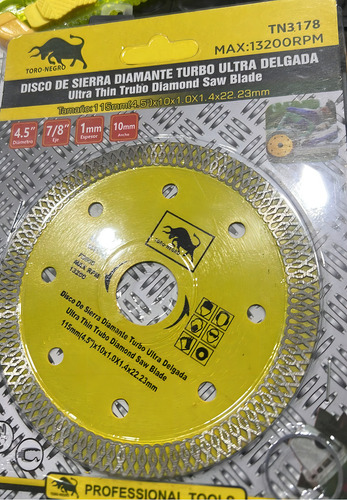 Disco Diamantado Turbo - Ultra Delgada - 115mm - 4 1/2 P Color Plateado - Imagen 4