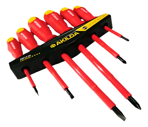 Juego 6 Destornilladores Electricista Aislados 1000v Akilda