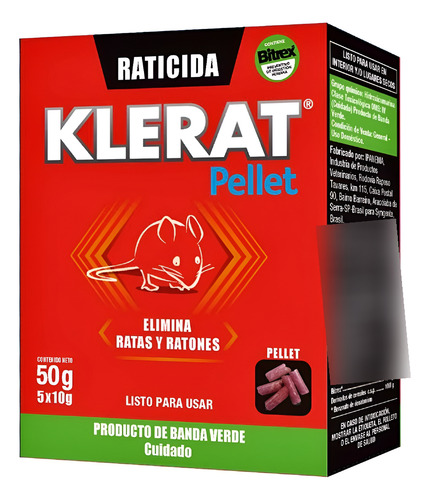 Klerat Pellet 50g Veneno Para Ratas Ratones Y Lauchas
