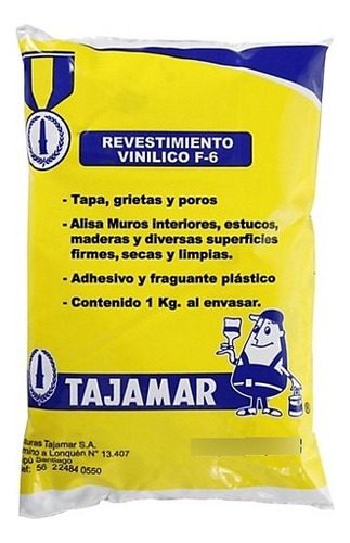 Pasta Muro Interior F6 1 Kilo Terminación Blanca Ideal Para Reparar Grietas Nivelar Superficies Y Dejar Muros Listos Para Pintar