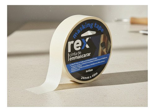 Cinta Masking Tape - Enmascarar - 24mm X 40m - Rex 6 Unid Blanco - Imagen 5