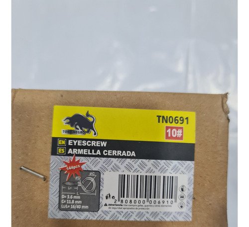 Cáncamo Cerrado N10 - Gancho Perno Ojo - 40mm - 144 Pcs - Imagen 5