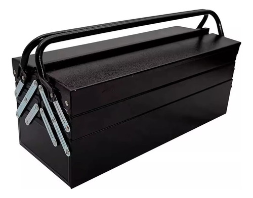 Caja Herramienta Articulada Metálica 3 Niveles 5 Divisiones Negro - Imagen 3