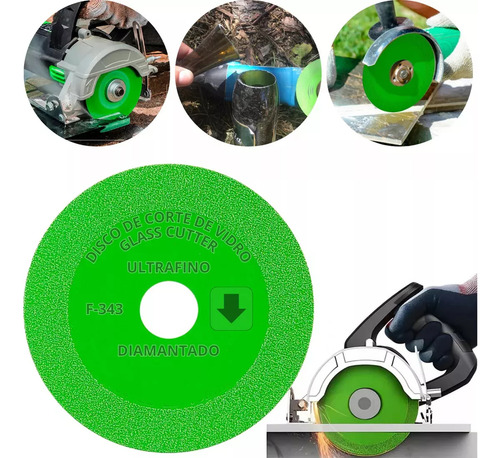 Disco Diamantado De Corte Vidrio Y Porcelanato 115mm 4 1/2 Verde - Imagen 6