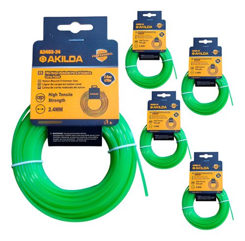Pack 5 Hilo Nylon Redondo Orilladora Desbrozadora 15metros - Imagen 5