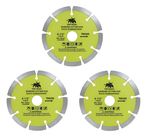 3 Disco De Corte Diamantado Concreto Cerámica Drycutting 4.5 Amarillo