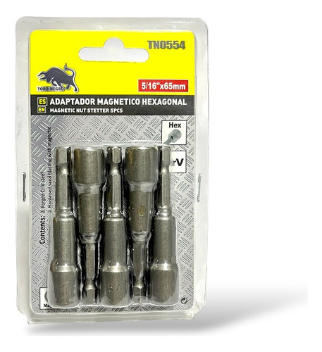 5 Puntas Magneticas Hexagonal 5/16 Pulgadas X 65mm