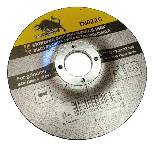 5 Discos De Desbaste 4 1/2 Pulgadas 4,5 Toro Negro - Imagen 3