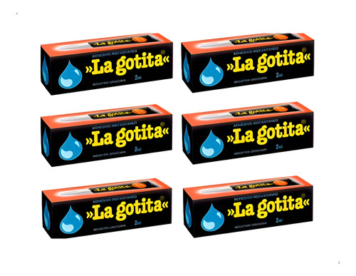 Adhesivo Instantáneo La Gotita 2ml 6 Unidades Transparente Trasparente