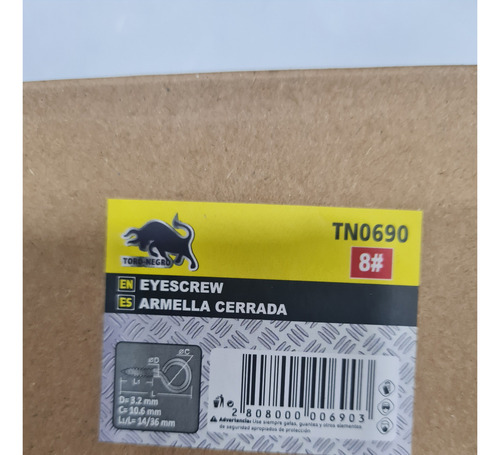 Cáncamo Cerrado N8 - Gancho Perno Ojo - 36mm - 144 Pcs - Imagen 5