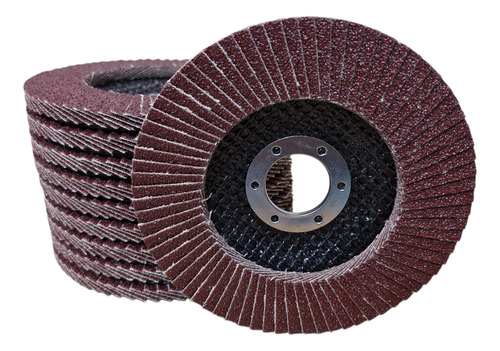 10 Discos Lija Traslapado Flap Madera 115mm Grano 80 - Imagen 4