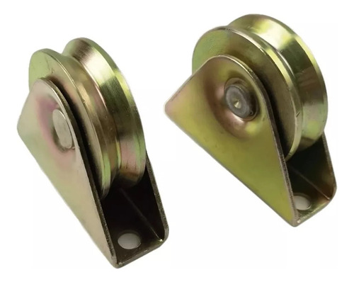 Pack 2 Ruedas Para Porton Con Base 70mm