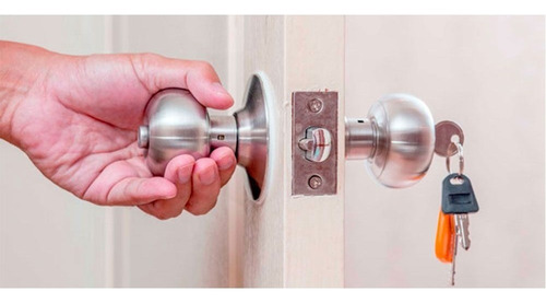 Cerradura / Chapa Para Puerta De Oficina, Dormitorio Y Baño Color Plateado