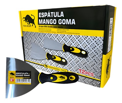 Espátula Mango Goma - 5 Pulgadas - Caja 12 Unidades